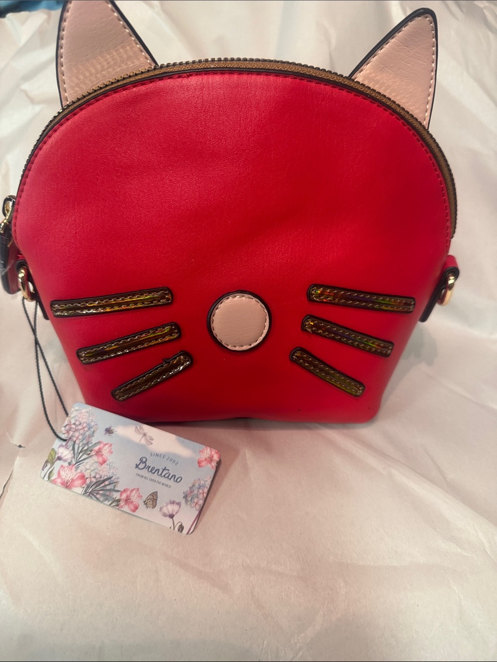 Brentano Red Cat Ear Crossbody Bag